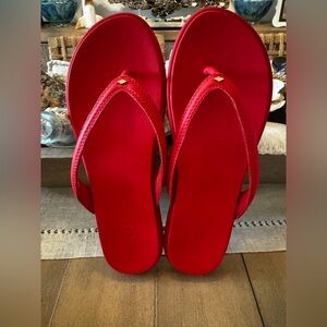 Sperry Red Isla Thong Leather Flip Flop Sandals, NWOT, Women’s Size 8.5/38.5